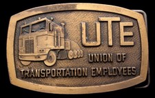 IA12108 VINTAGE 1970s UNION OF TRANSPORTATION EMPLOYEES BUCKLE