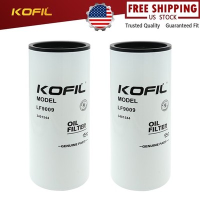 2* LF9009 Oil Lube Fuel Filter Fits For Fleetguard Cummins ISL ISL9 ISB PX-9 6CT