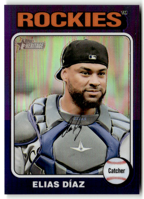 Topps Heritage MLB 2024 No. 474 Elias David Diaz Refractor