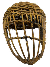 ANTIQUE WOODEN CANE WOVEN FENCING MASK