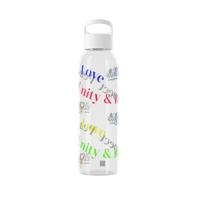 Clear Bottle with Colourful Positive Words (Peace, Love, Unity, Respect)