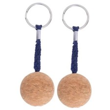 2Pcs Floating Keychain, 35mm Diameter Float Keychains, Black Rope Boat Key