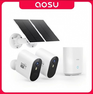 AOSU Solar Max 2 Kamerasystem, Outdoor, Wireless, 5MP, Home Security CCTV, Neu.