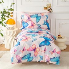 4 Piece Bedding Set, Soft Bedding Sets for Girls with Toddler Butterfly