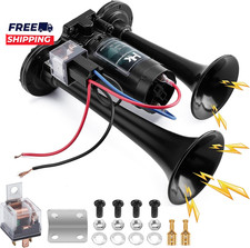 12V 150Db Air Horn for Truck Super Loud Dual Trumpet Air Horn Kit with Compresso