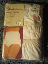 Underscore Nylon Briefs Panties Size 9 xxl Pack of 3 White Panties New
