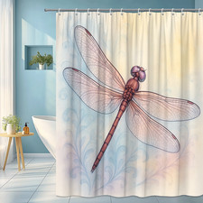 Elegant Dragonfly Shower Curtain - Beautiful Floral Design