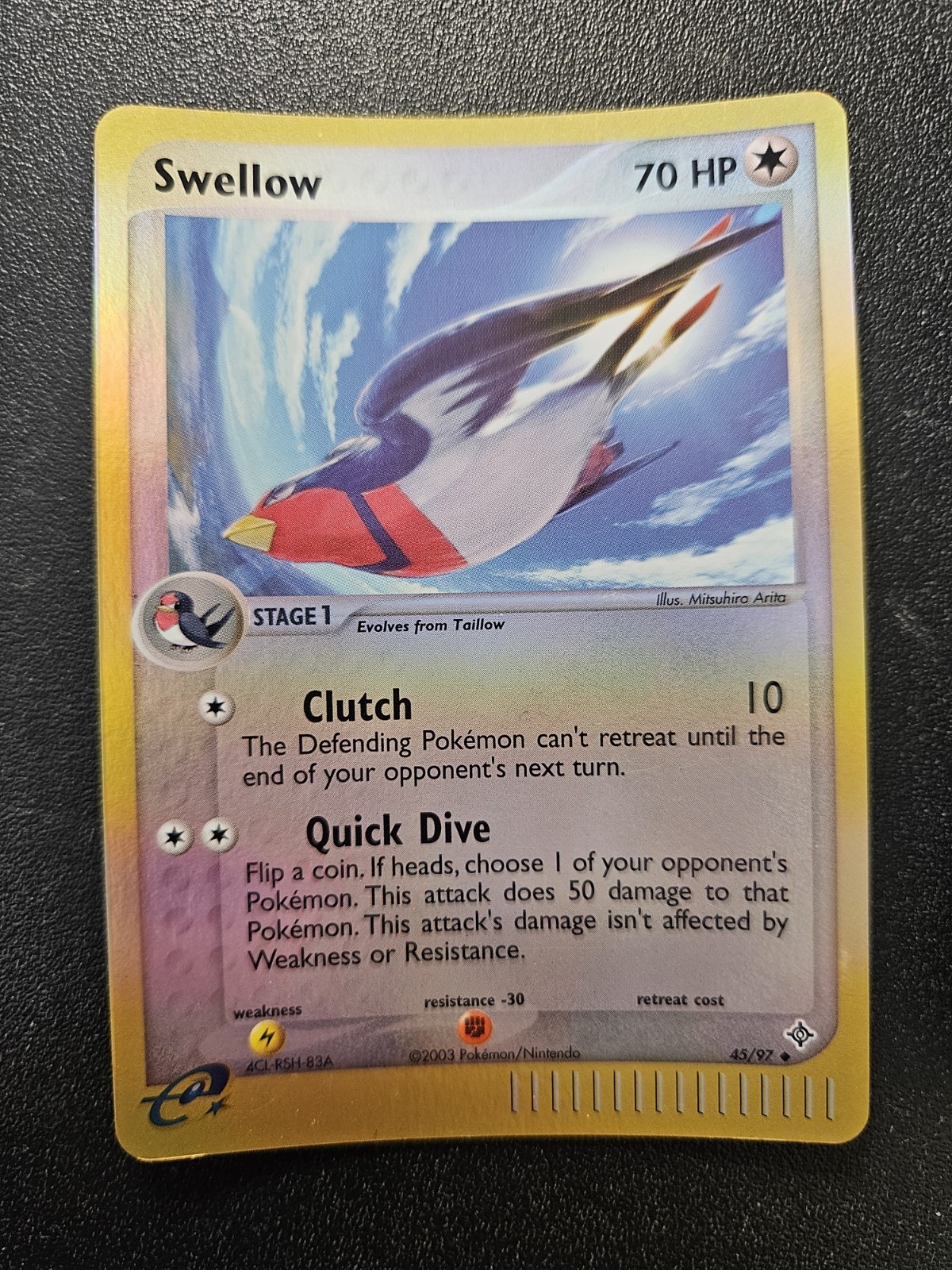 Pokemon EX Dragon Swellow Reverse Holo 45/97 EXCELLENT