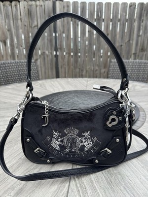 UK Juicy Couture Nouva Scottie Twig Dog Velour Black Hobo