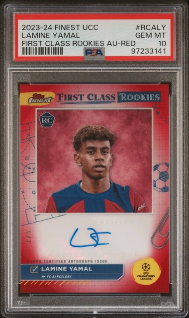 2023-24 Topps Finest UCC - First Class Rookies Lamine Yamal /5 PSA 10 Grail! ROT