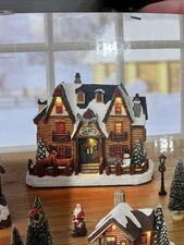 North Spruce Lane Snowy Reindeer Ranch No. 12 Peak Lodge Christmas Village House