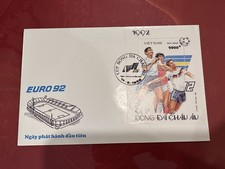 VIETNAM 1992 FDC EUROPE FOOTBALL STAMP BLOC