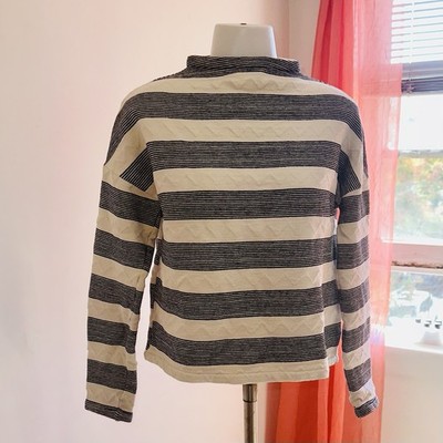 Anthropologie Eri + Ali Women's Sabori Striped Textured Cropped Size XS