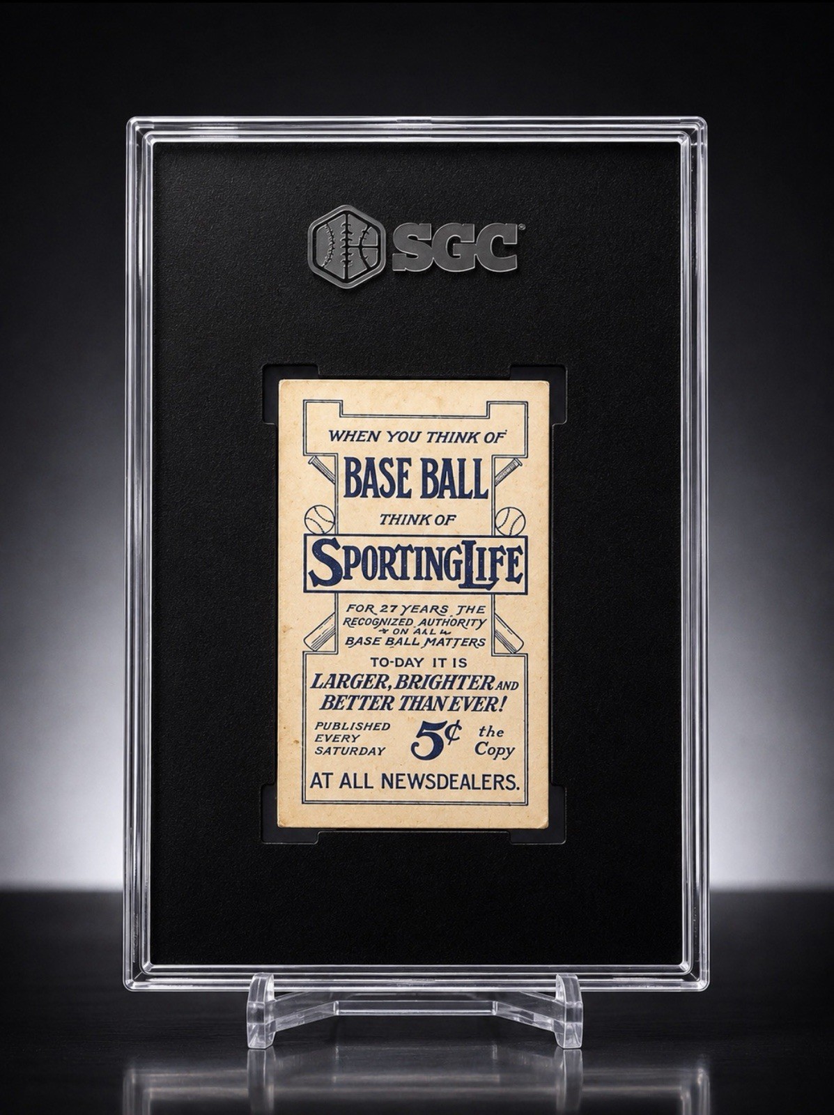 1910-11 M116 Sporting Life Ty Cobb Blue Background SGC Authentic 📈 Eye Appeal view 2