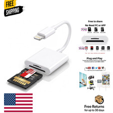 Apple MFi Certified Lightning to SD Card Camera Reader for iPhone iPad, Dual