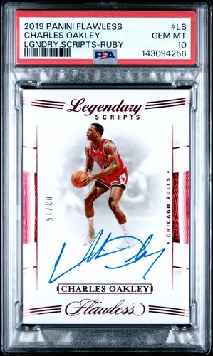 2019-20 Panini Flawless - Legendary Scripts Charles Oakley /15 #LS-CHO PSA 10