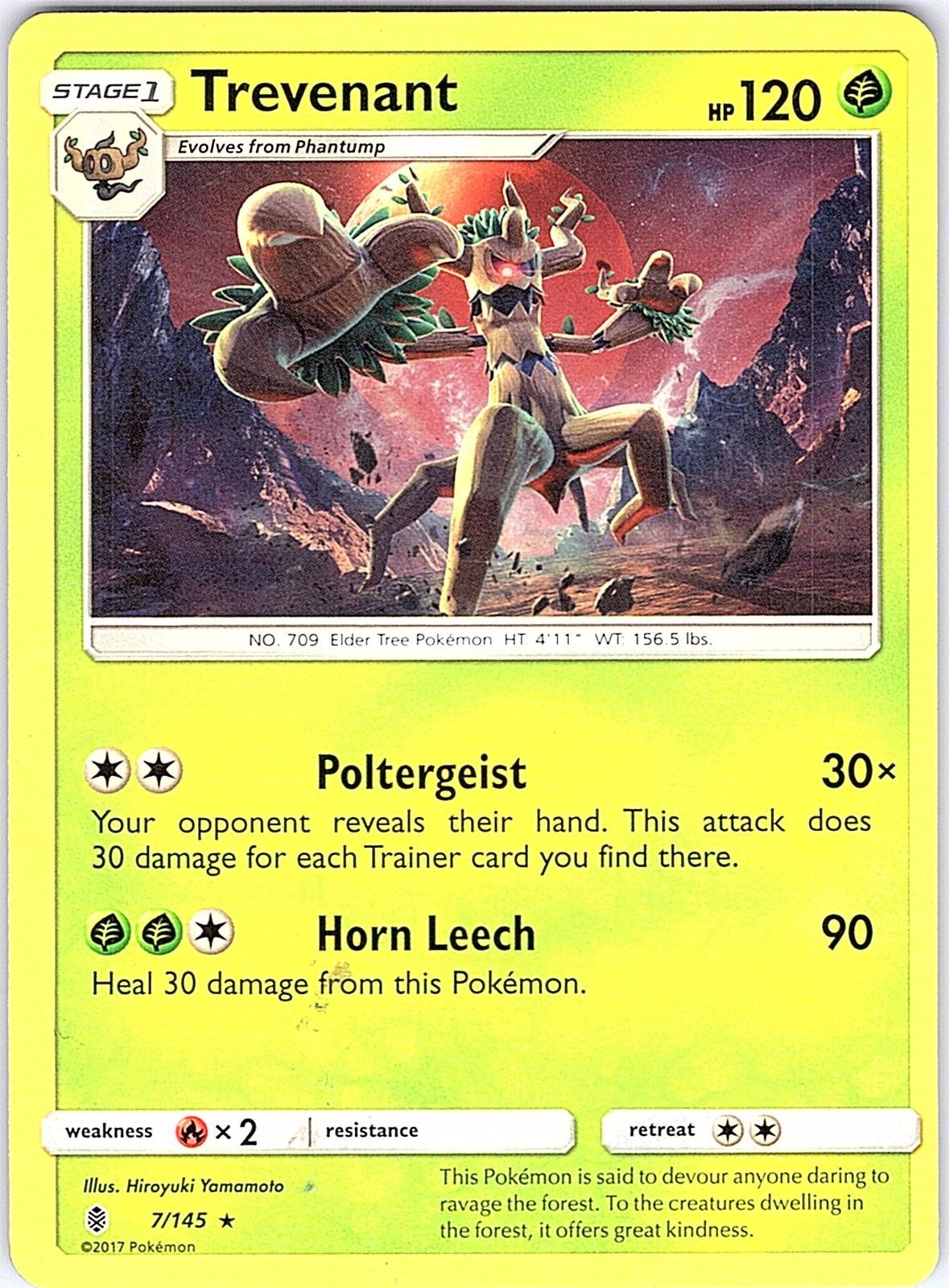 Trevenant 7/145 Rare Guardians Rising Pokemon Near Mint