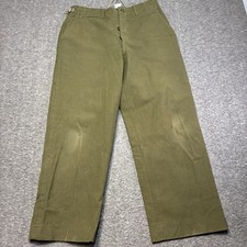 Vintage US Military Trousers Field Wool 18 Ounce Medium Regular Green M-1951