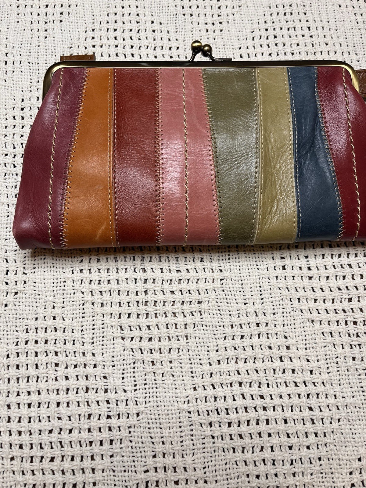 Fossil Multicolor Patchwork Leather Kiss Lock Wal… - image 6