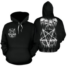Skull Satanic Pentagram Hoodie-Be Advised These Hoodies Are A Polyester