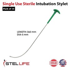 Single Use Intubation Rigid Stylet Sterile Anesthesia Instruments Pack of 10 Pcs