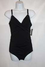 Jantzen Size 6 Black One Piece Bathing Suit NWT