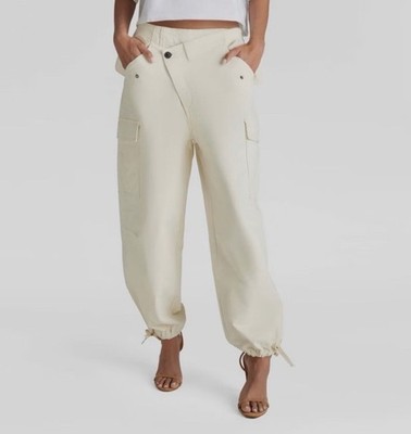 KBB by KAHLANA Women's 'The Mid-Rise Cargo Pants' - Cream 1X