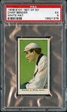1909 E101 Set of 50 #3 Chief Bender {White Hat} Philadelphia AL PSA 5 EX 196213