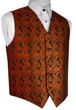MEN'S BURNT ORANGE PAISLEY FORMAL DRESS TUXEDO VEST. WEDDING PROM HOMECOMING