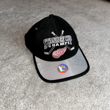 Detroit Red Wings Hat Cap Mens One Size Black 1998 Stanley Cup Champs Vintage