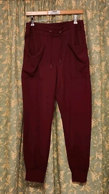 BCBGeneration Women's M Dark Red Lightweight Jogger Casual Pants Pockets