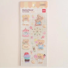 Butter Bear Sticker Sheet cute kawaii Brand new