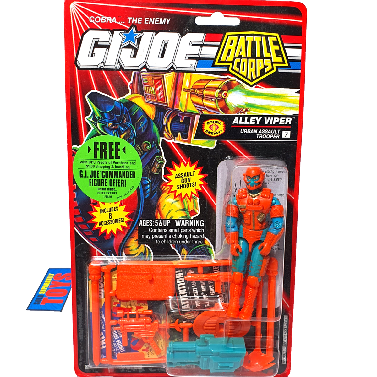 Vtg GI Joe ALLEY VIPER TIGER STRIPES leg Variant 1993 COBRA Battle