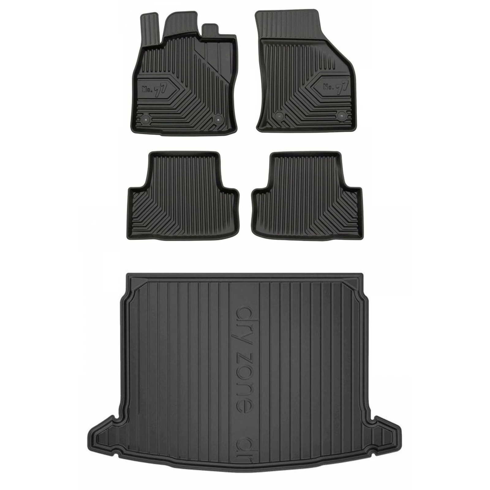 Tapis de sol étanches en TPE Frogum avec bac de coffre pour Skoda Karoq