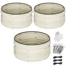 WORKPRO 3Pcs 2x2x1ft Galvanized Raised Garden Bed Set Ideal for Flowers, White