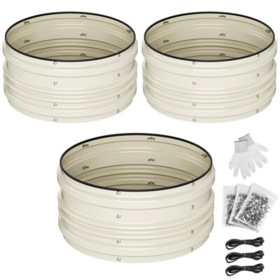 WORKPRO 3PC 2x2x1FT Galvanized Raised Garden Bed Set Rust & Corrosion Protection