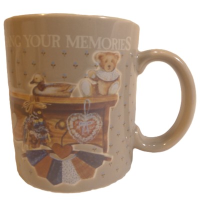 Otagiri Figi Graphics Country Home is  Quilt Raised Design Coffee Mug Vintage
