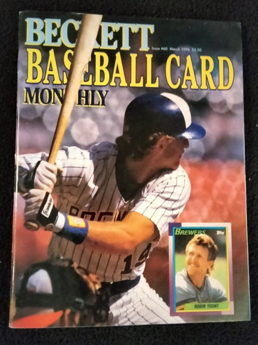 ROBIN YOUNT BECKETT MAGAZINE MARCH 1990 BASEBALL CARD PRICE GUIDE MAGAZINE #60