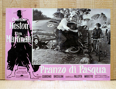 PRANZO DI PASQUA fotobusta poster Charlton Heston Elsa Martinelli Ambulance AW30