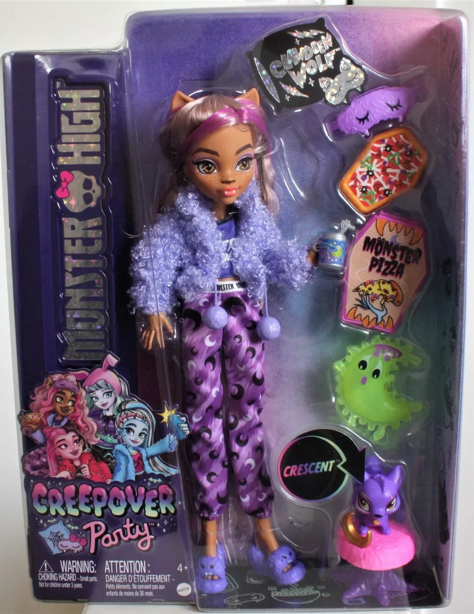 Monster High Clawdeen Wolf Fashion Doll and Accessories, Creepover Party  Set with Pet