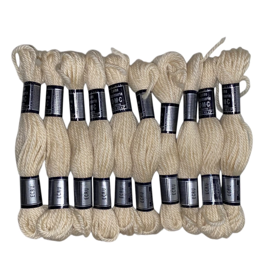 DMC Ecru Embroidery Wool 10 Skeins Laine Tapisserie France Made New - Image 2 of 3