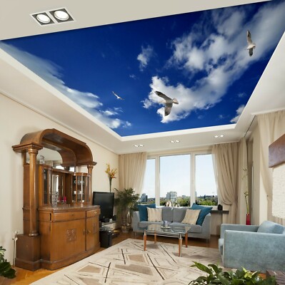 3D Sky Cloud Bird ZHU1104 Ceiling Wall Paper Wall Print Decal Wall Deco Amy