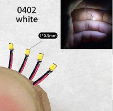 0402 Red Yellow Blue Green White Orange Warm SMD Led Pre-wired For Model 30CM 3V