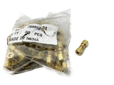  Box of 50 700062-04 1/4'' Compression Low Lead Brass Unio NEW FREE FAST SHIP