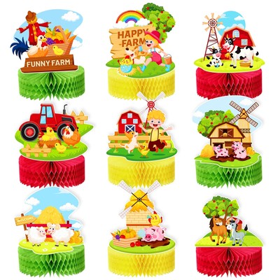 	Farm Animals Honeycomb Tafelaufsätze Barnyard Farm Themed Barn Party Supplie...