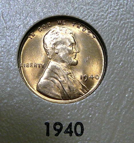 1940  Lincoln Cent  -   Brilliant Reflective  Red  Unc / Uncirculated  (SJ)