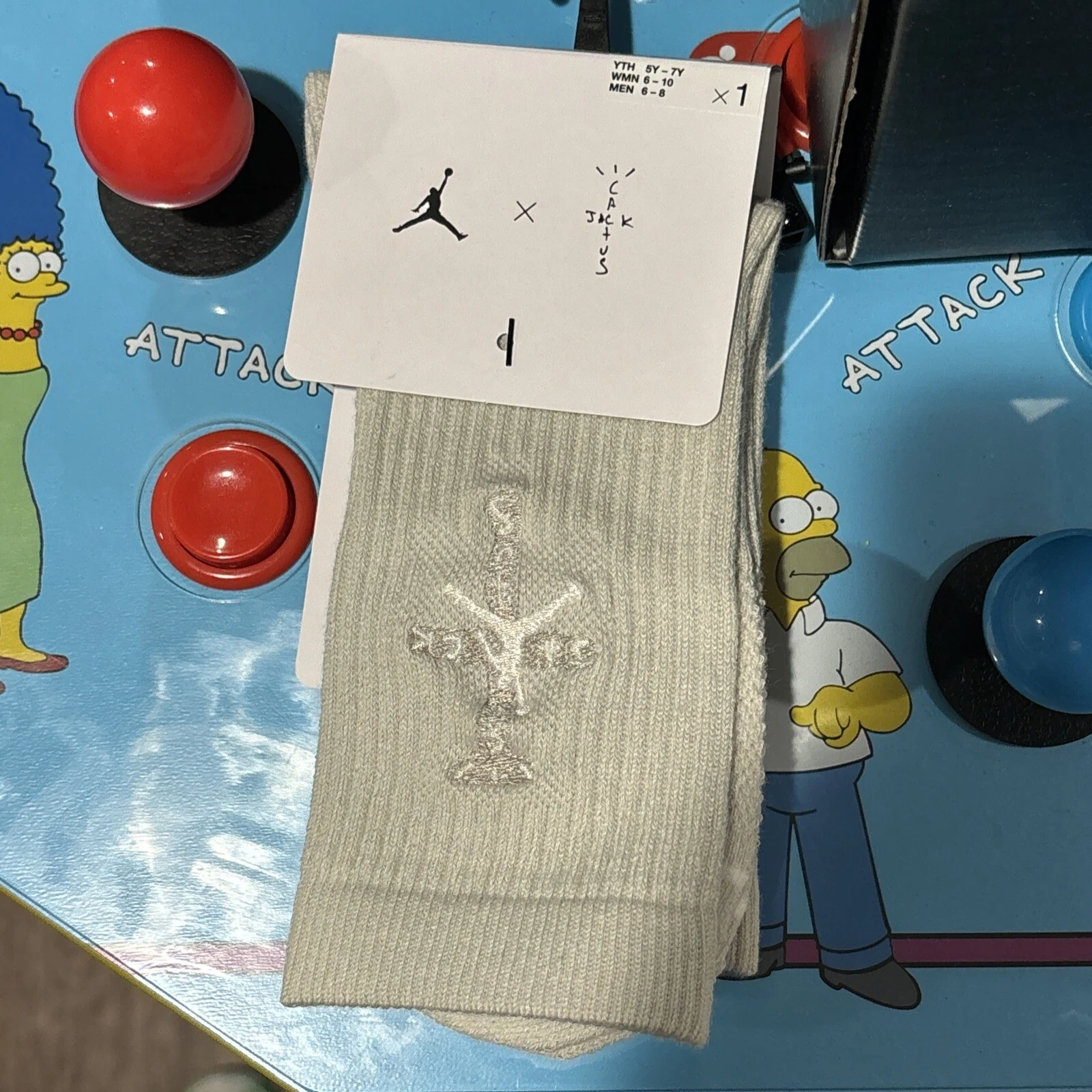 Nike Jordan Travis Scott Everyday Cushion Crew Socks Bone Sail White Medium