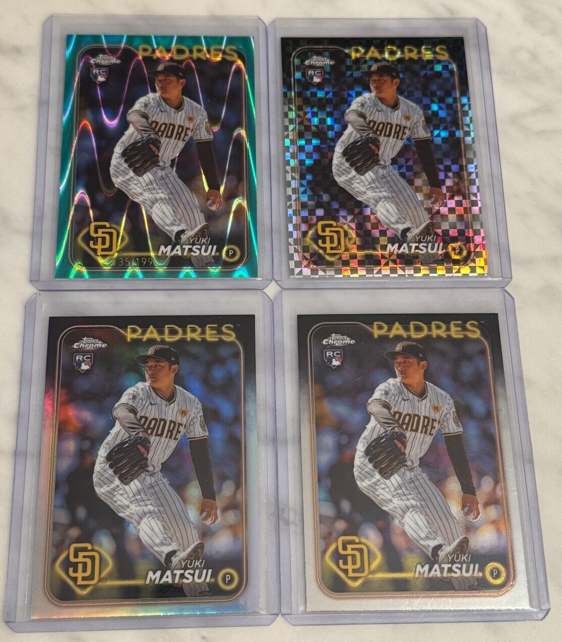 2024 Topps Chrome - Aqua RayWave Yuki Matsui #116 /199 RC (see desp) SD Padres