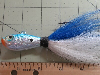 Spro Prime Bucktail Jig 4 oz Fishing Lure Bulk Fluke Striped Bass Jig Blue 4  oz | eBay