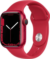 Apple Watch Series 7 41mm Aluminum Case Red Sport Band Cellular WiFi only